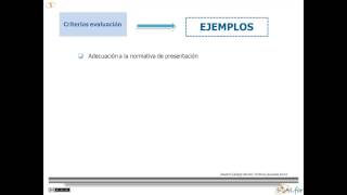 Criterios de evaluación [upl. by Nyrok]