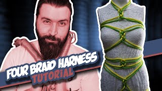 Four Braid Harness Tutorial Self Tie pt3 [upl. by Halie]