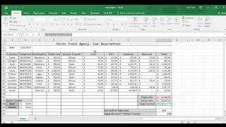 Excel Example of Travel Agency Spreadsheet [upl. by Deborath]