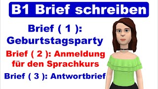 Prüfung B1  DTZ  Brief schreiben 2020  3 wichtige Briefe [upl. by Goulden]