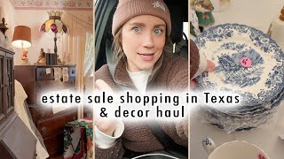 COTTAGE DIARIES  estate sale shopping in Texas amp decor haul [upl. by Inus]