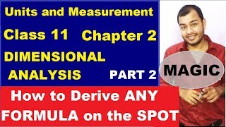 Class 11 Chapt 2 Units and Measurements 02  Dimensional Analysis  Dimensional Analysis part 2 [upl. by Percival]