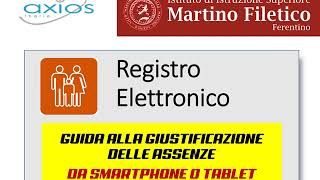 Axios Registro Elettronico  GIUSTIFICAZIONE DELLE ASSENZE [upl. by Emyaj]