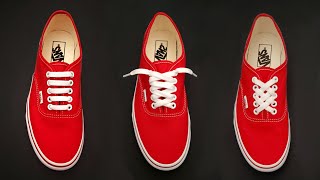 4 COOL SHOE LACE STYLE VANS AUTHENTICERA  Shoe lacing tutorials for 5 holes [upl. by Hasina104]