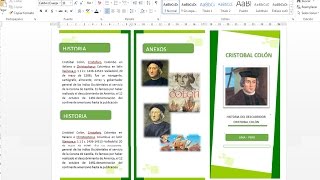 Como crear un tríptico en word 2013  2016 [upl. by Mattson751]