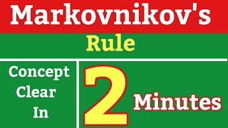 Markovnikove Rule in Hindi  markovnikovs rule concept clear just in 2 minutes [upl. by Eerrahs]