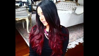 DIY Red Ombre Hair Tutorial  Naseem Delan [upl. by Yawnoc]