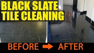 Cleaning Black Slate Tiles in Portsmouth [upl. by Zetroc]