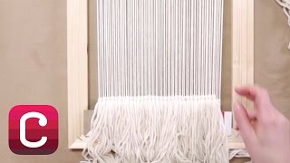 Weaving for Beginners Part 3 Start Weaving and Add Fringe with Annabel Wrigley  Creativebug [upl. by Pia371]