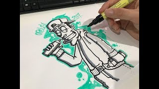 How to draw a Graffiti Character [upl. by Harraf]