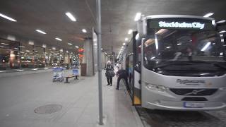 Sweden bus night ride  Flygbussarna  from Arlanda Airport Terminal 5 to Stockholm City [upl. by Iraam]