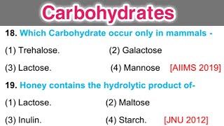 Carbohydrates MCQ  Biochemistry MCQ with Answers [upl. by Armilda]