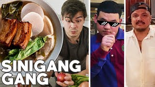 Sinigang Cooked 3 Ways by 3 Filipino Cooks Pork Belly Beef Short Ribs Seafood [upl. by Ocinom579]