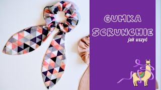 Gumka Scrunchie  jak uszyć DIY  darmowy wykrój [upl. by Ahsinev72]