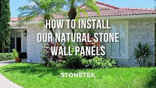 Installing Natural Stacked Stone Wall Panels  Exterior [upl. by Rolecnahc]