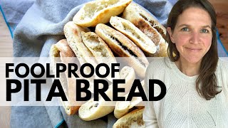 Simple Homemade Pita Bread Recipe [upl. by Garbe]