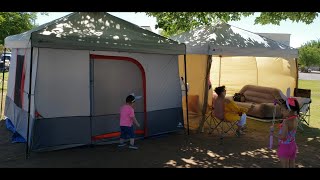 Ozark Trail 10x10 canopy GLAMPING picnic setup [upl. by Alta733]