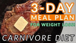 3Day Carnivore Diet Meal Plan FOR WEIGHT LOSS [upl. by Tayler34]