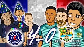 😲40 PSG vs BARCELONA😲🎤 The Song🎤MSN go down together in Paris Champions League 2017 [upl. by Nossah]