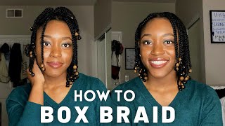 How To BOX BRAID Protective Style WITHOUT Extensions [upl. by Sukey638]