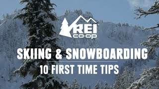 10 First Time Skiing and Snowboarding Tips  REI [upl. by Nairadal]