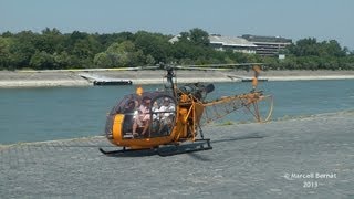 Aerospatiale SA318C Alouette II Full Startup and Takeoff from Dráva Heliport [upl. by Aserahs]