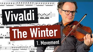 A Vivaldi  Winter 1 Movement  The Four Seasons  violin sheet music  piano accompaniment [upl. by Ullund]