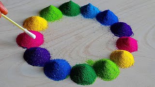 1461 Satisfying video  Navratri Rangoli design  Rangoli for Diwali design  Sand art [upl. by Auqeenwahs]