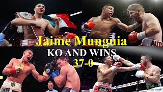 Jaime Munguia Wins And Knockouts 370  Wins KOs And Highlights  Boxing [upl. by Qerat]