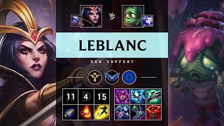 LeBlanc Support vs Nautilus  KR Master Patch 145 [upl. by Nodarb956]