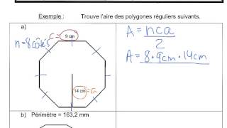 Laire des polygones réguliers [upl. by Sheply]