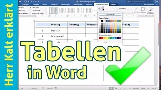 Tabellen in Word – AnleitungTutorial [upl. by Aissela489]