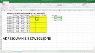 Excel 2016  adresowanie względne i bezwzględne [upl. by Kellsie719]