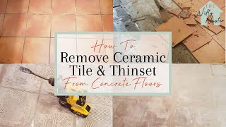 How To Remove Ceramic Tile And Thinset From Concrete Floors Easily [upl. by Lamonica83]