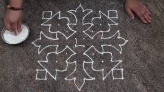 Easy and Simple Rangoli Design Simple Dot Rangoli Design with 10 dots [upl. by Pearson598]