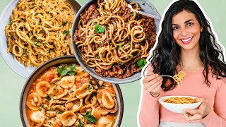 EASY VEGAN PANTRY PASTA RECIPES  quarantine cooking [upl. by Arba826]