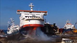 Ships being beached for scrap compilation Carnival Cruise Ships amp Others [upl. by Jordon936]