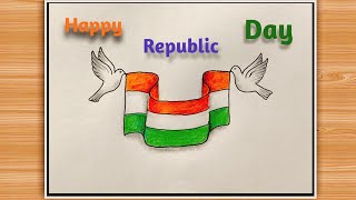 Republic Day Chart Drawing  26 January Drawing  Republic Day Chart [upl. by Durrej]