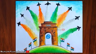 beautiful drawing of 26 January Republic Day for competition [upl. by Boutis]