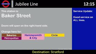 London Underground Jubilee Line Train Announcement [upl. by Aile]