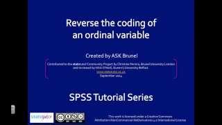 Reverse the coding of an ordinal variable in SPSS [upl. by Oicelem]