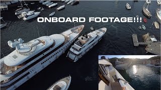 EPIC SUPER YACHT  DOCKING IN PORTOFINO Captains Vlog 88 [upl. by Eelatan]