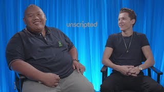 SpiderMan Homecoming  Unscripted  Tom Holland Jacob Batalon [upl. by Ellehcal]