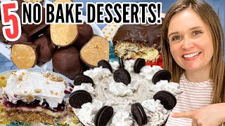 5 NOBAKE DESSERTS  Incredibly EASY NoBake Dessert Recipes  Julia Pacheco [upl. by Shiekh]