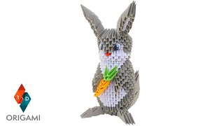 3D Origami  Rabbit  Tutorial [upl. by Nilpik]