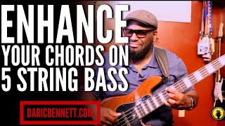 CHORDING ON A 5 STRING BASS GUITAR QUICK TIP  Daric Bennetts Bass Lessons [upl. by Mehitable431]