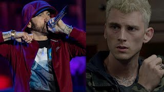 Eminem Disses Machine Gun Kelly On Stage MGK Responds quotToo Scared To Perform Your Weak Diss Trackquot [upl. by Annagroeg]