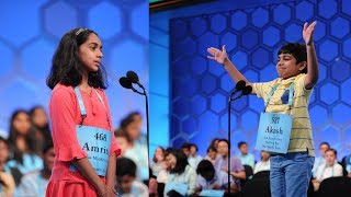 Scripps National Spelling Bee 2019 I Round 3 I Akash and Amrita Vukoti [upl. by Zirkle]