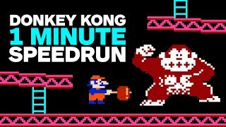 Original Donkey Kong Finished In 1 Minute Speedrun [upl. by Soiritos781]