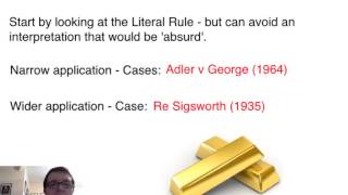 AS Law Lecture Statutory Interpretation 1 [upl. by Grewitz]